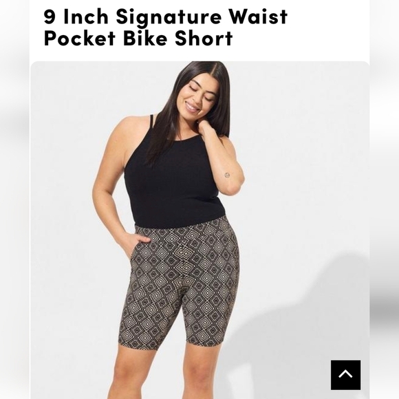 NWT Torrid black ditzy tribal print 9 Inch Bike Short Size 1x or 2x - Picture 2 of 11